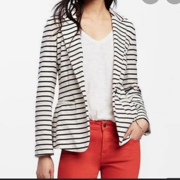 Old Navy Jackets & Blazers - Old Navy Womens Striped Blazer Sz MED Black and White flattering style
